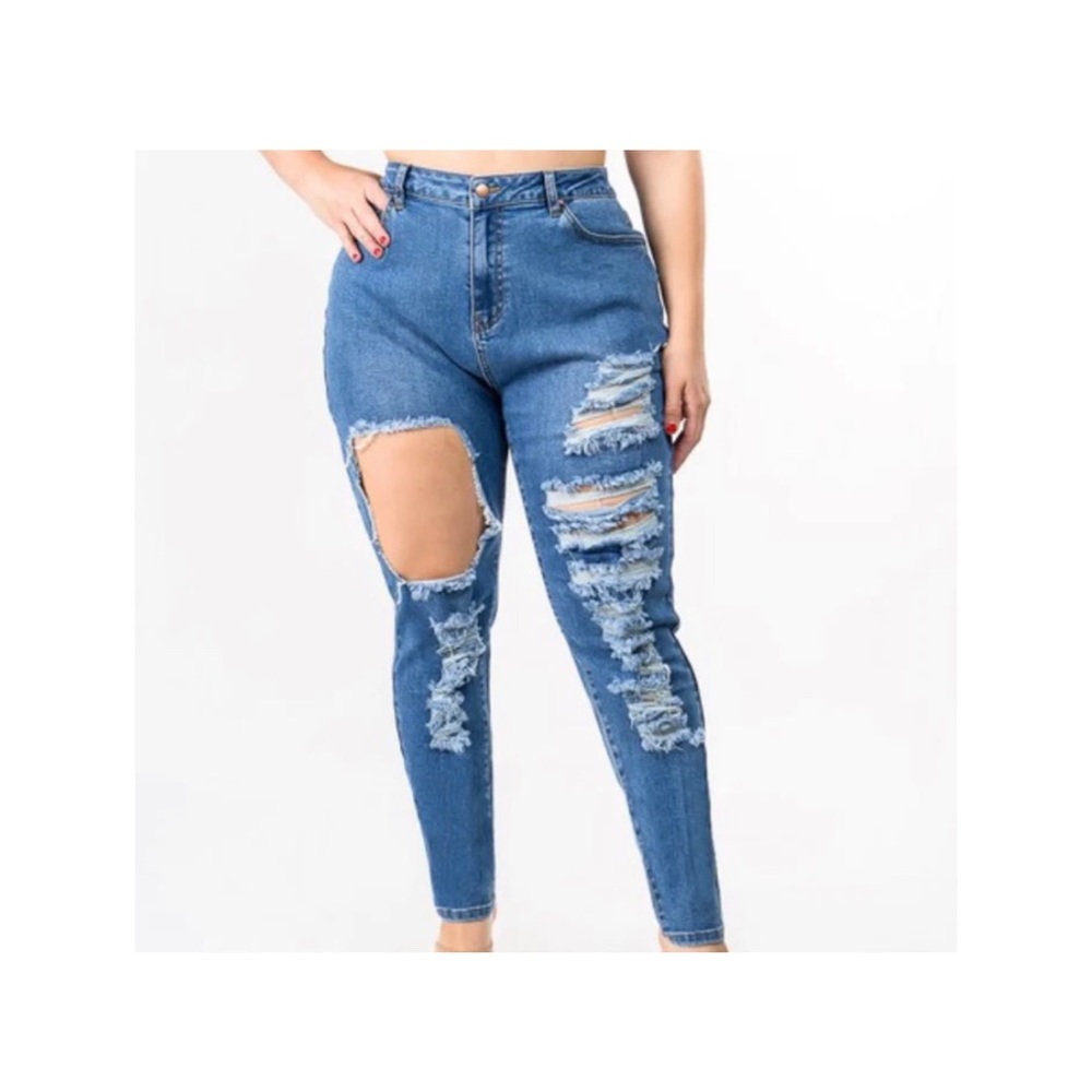 Light Wash Distressed Jeans